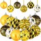 12 Pcs Bee Ornament for Tree Summer Party Decoration Bee Themed Party Supplies Ball Ornaments Tree Decoration